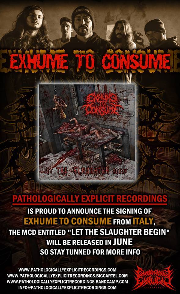 exhume to consume etichetta