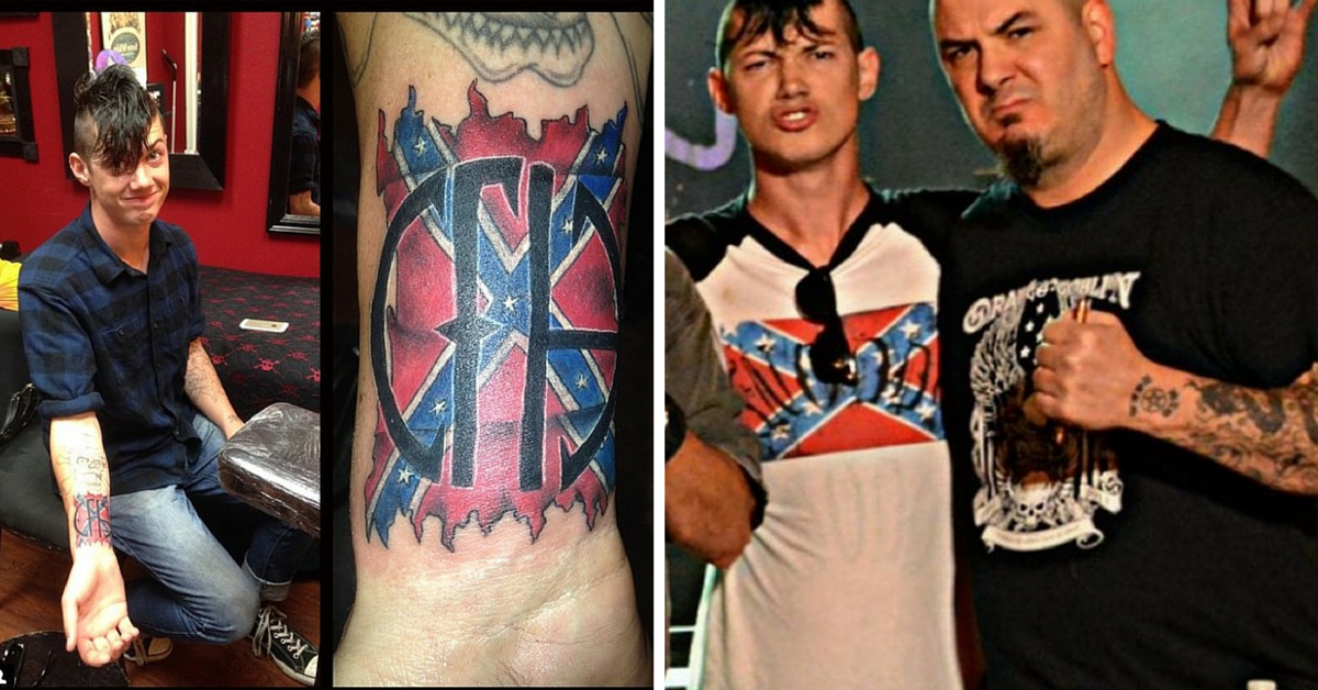pantera anselmo tatuaggio bandiera